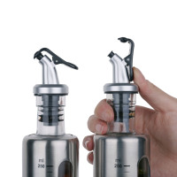 Nouvel ensemble de condiments en acier inoxydable, ensemble de bouteilles à épices, ensemble de flacons à huile et vinaigre en verre, ensemble de pots à épices