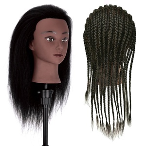 Tête à Coiffer Professionnelle <span class=keywords><strong>Cheveux</strong></span> Humains, Tête d'Apprentissage de Coiffure <span class=keywords><strong>Afro</strong></span> avec <span class=keywords><strong>Cheveux</strong></span> Naturels - Product Image 2