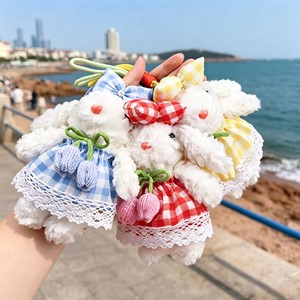 Llavero de peluche de conejo, colgante de animal de peluche suave de algodón, mini amuleto para mochila, accesorio de fiesta - Product Image 1