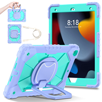 Étui de protection robuste WESOROL pour tablette, antichoc, en PC et silicone, avec support rotatif à 360° et porte-stylo pour iPad 10.2 9e, 8e et 7e génération
