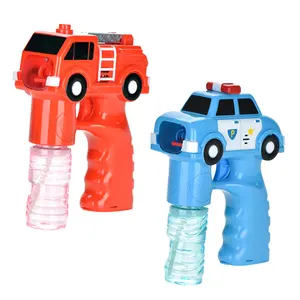 아이 거품 손수레 장난감 플라스틱 가벼운 음악 전기 거품 총 장난감 옥외 경찰차 거품 총 장난감