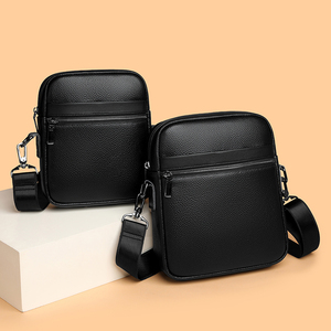 Sac messager personnalisé de haute qualité pour hommes, en cuir de vachette véritable, sac à bandoulière décontracté pour téléphone portable, petit format - Product Image 3