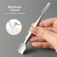 Extracteur d'acné en acier inoxydable, extracteur de points noirs à double tête, grattoir pour points noirs du nez, outil de nettoyage des pores du visage