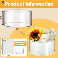 Présentoir à gâteaux rond remplissable colonne montante fête de mariage anniversaire acrylique couche de gâteau transparente séparateur de gâteaux acrylique support de cylindre affichage