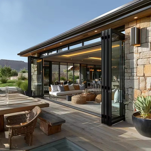 Porte accordéon pliante pour balcon, design extérieur en aluminium et verre, portes de patio pliantes, ouverture pliable - Product Image 3