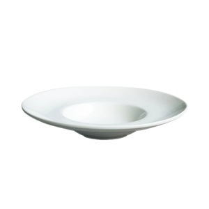Plato de Pasta Moderno y Creativo de Color Blanco Puro, Plato para Sopa de Comida Occidental, Vajilla Redonda de Cerámica Reutilizable con LOGO - Product Image 1