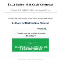 Connecteur de câble M16 IP40 à sertir, 3-12 pôles, IEC 61076-2-106, fileté droit M16 x 0.75, authentique Lumberg, en stock