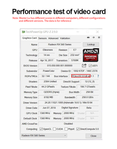 100% <span class=keywords><strong>Card</strong></span> đồ họa mới RX 580 8G thẻ <span class=keywords><strong>video</strong></span> không lhr - Product Image 6