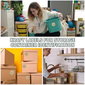 Kraft Paper Self-Adhesive Sealing <b>Stickers</b> Packaging Custom <b>Stickers</b> Round Rolls Labels with <b>Logo</b> Custom Color & Size - Product Image 4