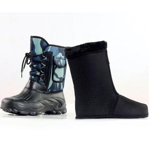 [Comprend des crampons antidérapants] Bottes de travail d'hiver pour hommes, imperméables et épaisses, à tige haute, camouflage, pour l'extérieur, imperméables et - Product Image 5