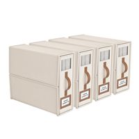 Organiseurs et rangements pliables pour draps de lit, en tissu de lin, avec fenêtre, pour placards et boîtes de rangement pour draps de lit