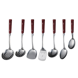 Ustensiles de Cuisine <span class=keywords><strong>en</strong></span> Acier Inoxydable <span class=keywords><strong>en</strong></span> Gros, Ensemble <span class=keywords><strong>Louche</strong></span> Cuillère à Soupe avec Poignée Imitation <span class=keywords><strong>Bois</strong></span> pour Usage Domestique - Product Image 6