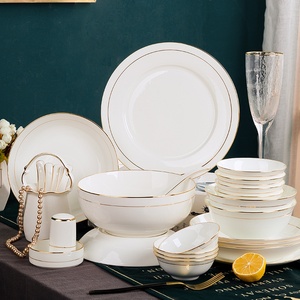 Service de table en céramique Jingdezhen pour hôtel, vaisselle en porcelaine fine, assiettes, plats, service de table en céramique Phnom Penh, bols en céramique - Product Image 2