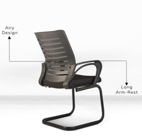 Chaise de bureau ergonomique à dossier mi-haut en maille, chaise d'étude, chaise d'ordinateur pour le télétravail, base en métal