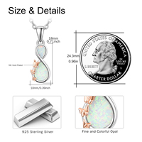 Fine Jewelry S925 Sterling Silver White Opal Two Tone Butterfly Infinity Pendentif Collier