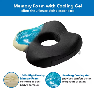 Cojín de Asiento en Forma de U de Espuma Viscoelástica con Gel Refrigerante, Alivio para <span class=keywords><strong>Hemorroides</strong></span> y Soporte para el Coxis - Product Image 4