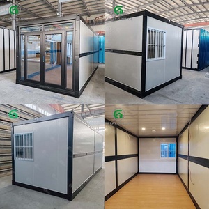 Casa Contenedor Plegable de 20 Pies con Puerta de Vidrio, Unidad Modular Tipo Caja, Edificio Móvil Prefabricado, Espacio de Trabajo Temporal, Uso Comercial - Product Image 2