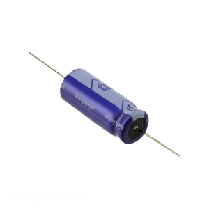 Original CAP ALUM 10UF <b>20</b>% 160V AXIAL TH TVX2C100MAD Through Hole 10 uF Capacitor - Product Image 1