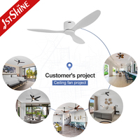Ventilateur de plafond 1stshine ABS Blade Profile blanc, compatible Alexa et Google, contrôle intelligent par application, flux d'air puissant, avec télécommande