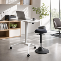 Bureau debout mobile réglable en hauteur avec rotation à 360° °   Tabouret ergonomique pivotant pour poste de travail à domicile