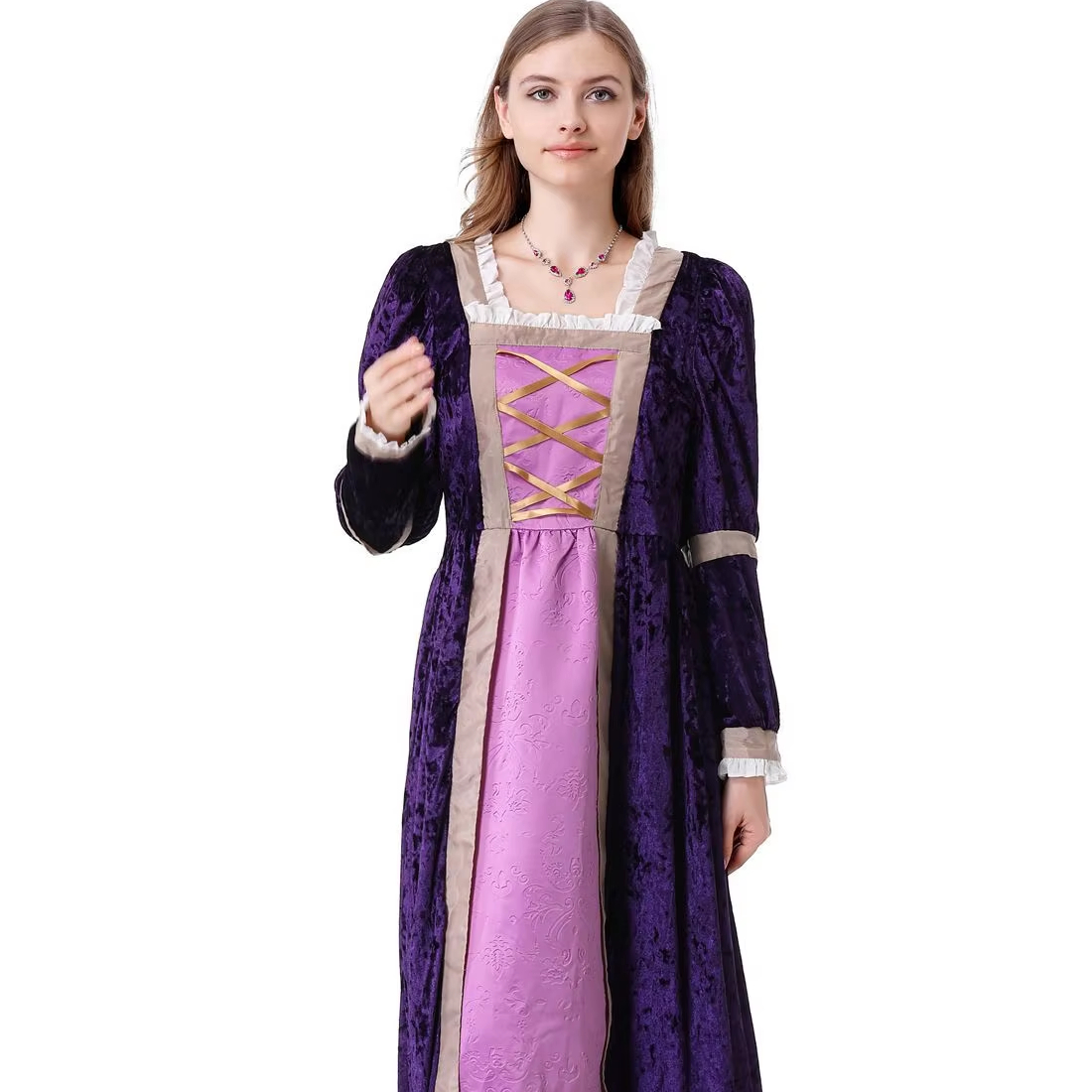 fitted lace wedding dress Purple Renaissance Queen Womens Costume main image 0