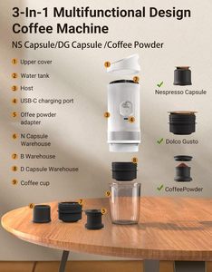 Macchina da Caffè Portatile a Capsule per Esterni, Piccola, Elettrica, con Funzione di Estrazione, Preparazione e Riscaldamento, Multifunzionale - Product Image 2