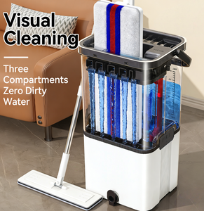 Set <span class=keywords><strong>Mop</strong></span> e Secchio Ecologico, Durevole e Riutilizzabile, per Pulizia Quotidiana di Pavimenti Domestici, Utilizzo Asciutto e Umido - Product Image 2