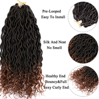 Extensions de cheveux synthétiques Goddess Faux Locs au crochet, doux, bouclés, pour tresses et dreadlocks