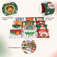 Cajas de Regalo de Cartón con Forma de Almohada para Navidad, Paquete de 12, para Dulces, Joyería, Recuerdos de Fiestas
