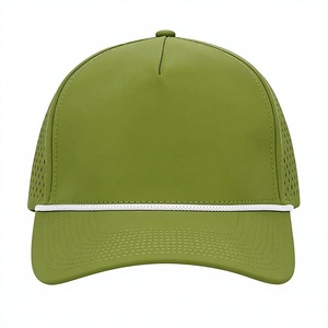 ผู้ผลิตหมวกแก๊ป 5 แผงแบบ Trucker  หมวกเชือกแบบกำหนดเอง  ตัดด้วยเลเซอร์  ระบายอากาศได้ดี  กันน้ำ  หมวกกอล์ฟแบบ Snapback  สำหรับทุกเพศ  ไม่มีลาย  ขายส่ง - Product Image 2