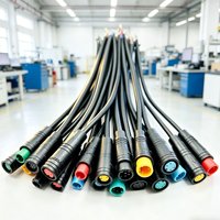 موصل ذكر وأنثى مقاوم للماء IP65/IP67 مع كابل PVC أسود بـ 2/3/4/5 أسنان للدراجات الكهربائية والسكوتر والمحركات ونظام الإضاءة