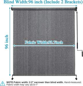 Persiana Enrollable Exterior sin Cable para Patio, Persianas Enrollables para Exteriores con Protección UV del 90% - Product Image 3
