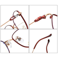 Marca de lujo Gafas de buena calidad Lunette De Luxe Lens Eye Spectacles Gafas Gold Pure Titanium Mujeres Gafas Monturas ópticas
