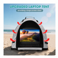 Tente pare-soleil portable pour ordinateur portable d'extérieur, housse de protection pliable à fermeture éclair, écran de confidentialité, housse imperméable en polyester pour la plage