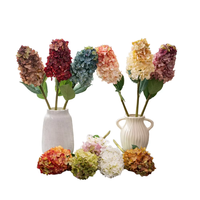 Fleurs artificielles de haute qualité, Hortensia blanc bordeaux pour arrangement floral, mariage, fête, décoration de table à domicile, vente en gros