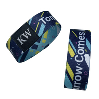 Bracelets promotionnels personnalisés en polyester extensible, imprimés par transfert thermique, imitation tissée antique, avec logo sur mesure