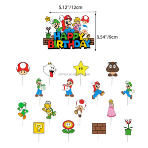 Bonito cumpleaños de los niños <span class=keywords><strong>Mario</strong></span> telón de fondo Banner Cake Topper globos <span class=keywords><strong>Mario</strong></span> <span class=keywords><strong>Bros</strong></span> suministros de fiesta de cumpleaños favores decoraciones - Product Image 3