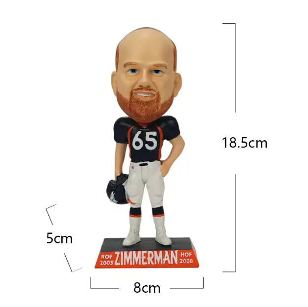 custom resin Birthday Gift Dashboard Bobble Head Football Player Action Figure Bobblehead