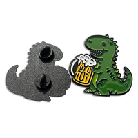 Épinglette en métal plaqué or émaillé, style anime créatif, avec image de dinosaure de dessin animé personnalisée, imitation exquise, pour décoration intérieure