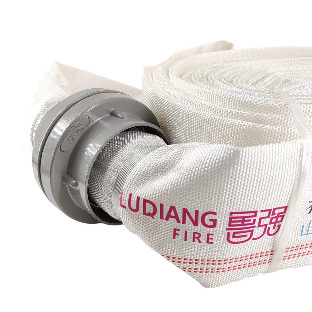 High Quality White PVC & Rubber Canvas Fire Hose 2.4Mpa with Storz Coupling Firefighting Equipment