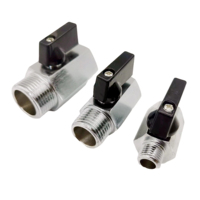 Válvula de Bola Mini de Latón Cromado Manual PN25 con Conexión de Rosca de 1/4\" 3/8\" Macho X Hembra, en Oferta