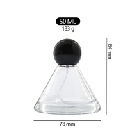Flacon de parfum roll-on en verre transparent de haute qualité 50 ml avec bouchon à baïonnette conique et bille colorée, flacon pulvérisateur vide