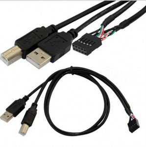 Dupont 10 Pin Nữ Tiêu Đề Để <span class=keywords><strong>2</strong></span> Cổng Dual <span class=keywords><strong>USB</strong></span> <span class=keywords><strong>2</strong></span>.0 Loại Một Nữ Bo Mạch Chủ Extender Splitter Cable Cord (2AF/10pin 0.5M) - Product Image 2