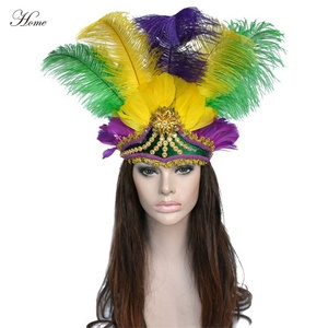 Tocado de plumas para fiesta de carnaval, delicado, Brasil, venta directa de fábrica, AM, gran oferta - Product Image 1