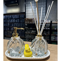 Flacon diffuseur diffuseur bouteille en verre 100ml bouteille diffuseur personnalisée et bouteille de savon plat en verre