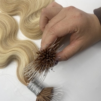 Starose Venta al por Mayor 100g Cabello con Cutícula Alineada Precio Directo de Fábrica Doble Trama Extensiones de Cabello Nano con Punta de Plástico Queratina