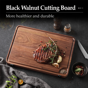 Planche à découper en bois de noyer noir épais pour hacher - Product Image 6