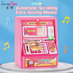 미니 <span class=keywords><strong>ATM</strong></span> 돼지 저금통 돈 절약 동전 및 지폐 지문 비밀번호 어린이를위한 전자 자동 롤링 머신 - Product Image 3
