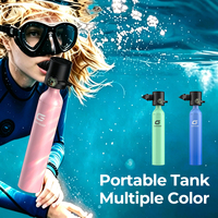 Tanque de Buceo Mini de 3000 PSI y 0.5 L, Cilindro de Respiración Subacuática de 5-10 Minutos para Snorkel y Buceo