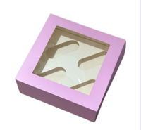 Boîte à gâteau carrée personnalisée en papier avec fenêtre transparente pour bonbons et pâtisseries